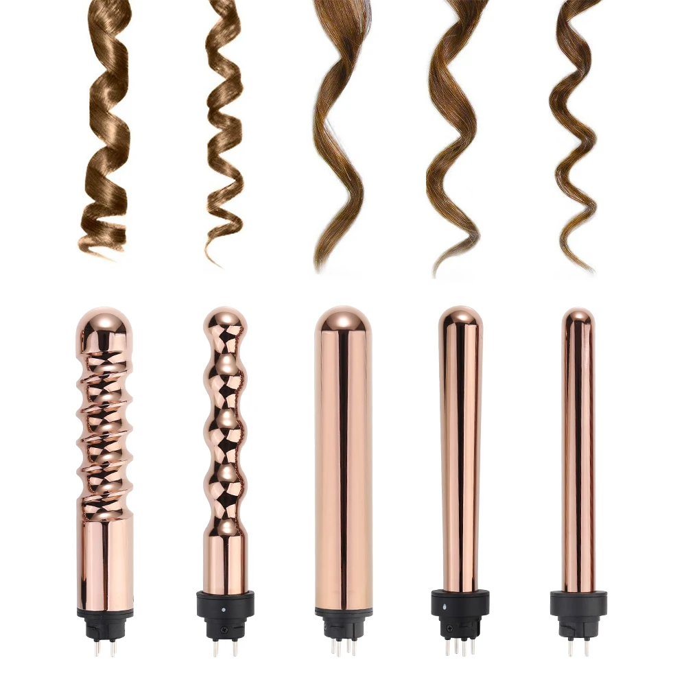 Different Style Barrels Hair Curler Wand 5 In 1 Titanium Curling Iron   HTB1uhheXdfvK1RjSspoq6zfNpXa0 