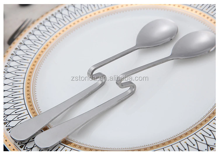 Stainless Steel Spoon Bending Hanging Cup S Shape Coffee Spoon Bent