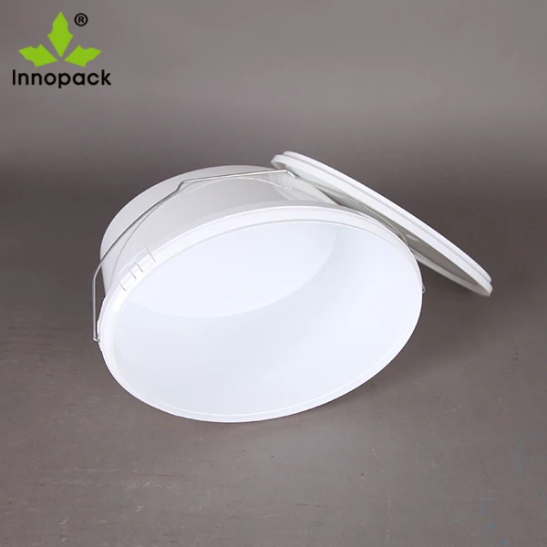 Download 7.5l Oval Plastic Paint Bucketwith Lid And Metal Handle ... Yellowimages Mockups