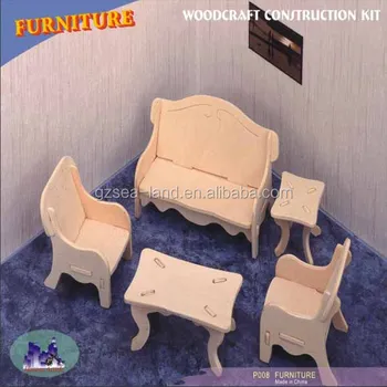Wooden Dollhouse Furniture Set 3d Puzzle Buy Furniture 3d