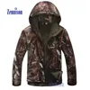 Outdoor Tactical Hunting Soft Shell Leaf Camo Hoodie Fleece Lined Jackets
