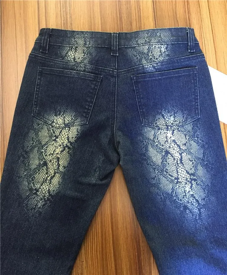 Laser printed Lingge Mountain Camellia jeans for women's high-quality design  feel flared pants - AliExpress
