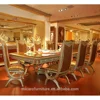 Italian classic style luxury 8 seater wooden dining table set with brass legs