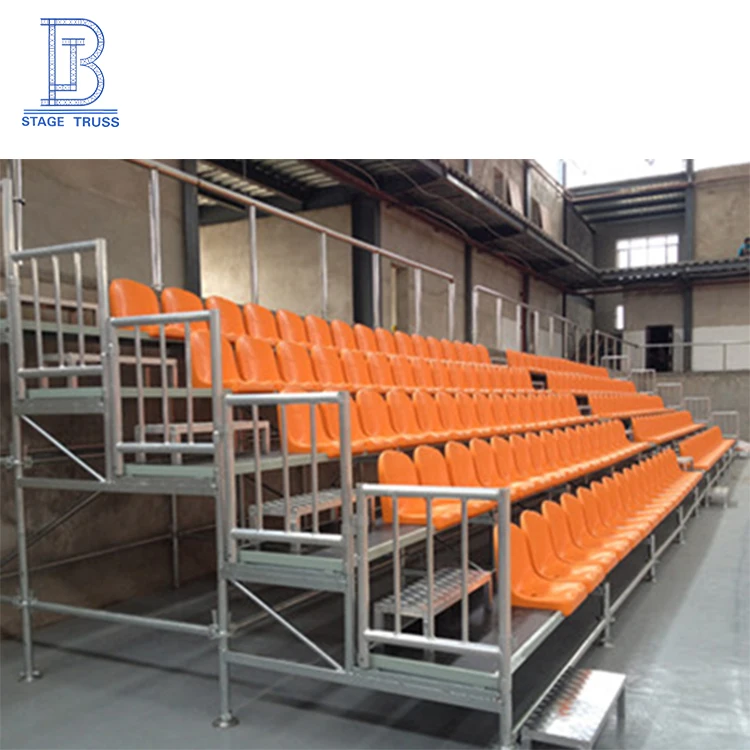 Stadium Portable Aluminum Retractable Stadium Bleachers With Wheels