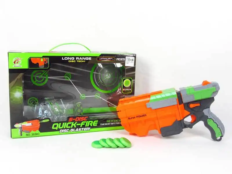 Quickfire Flying Disk Gun With 5 Disc Toy Gun Buy Toy Gun,With 5