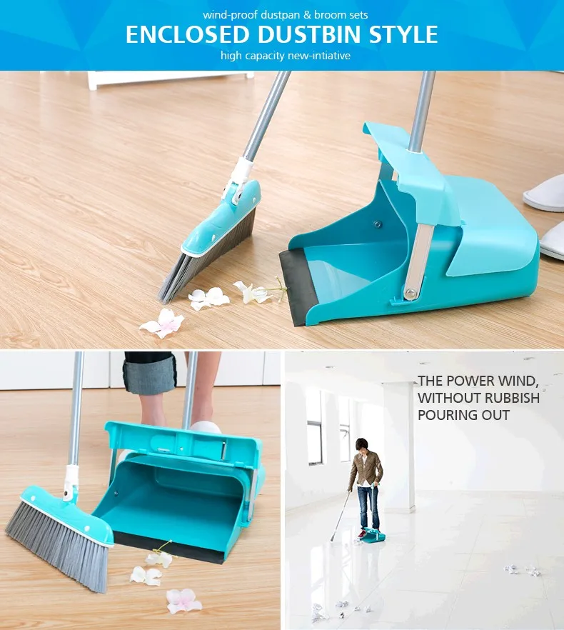 Durable Easy Storage Enclosed Plastic Broom And Dustpan Set Buy Broom