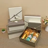 Elegant large magnetic foldable white gift packaging box with ribbon box luxury