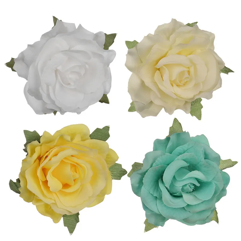New Arrival Colorful Silk Large Artificial Flower Heads Wholesale Rose