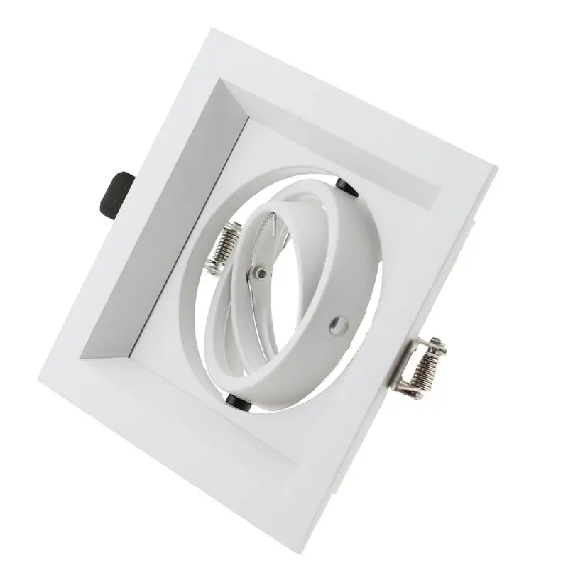 Indoor White GU10 MR16 Square Housing Ceiling Mounted LED Down Light Fitting Downlight Trim Frame