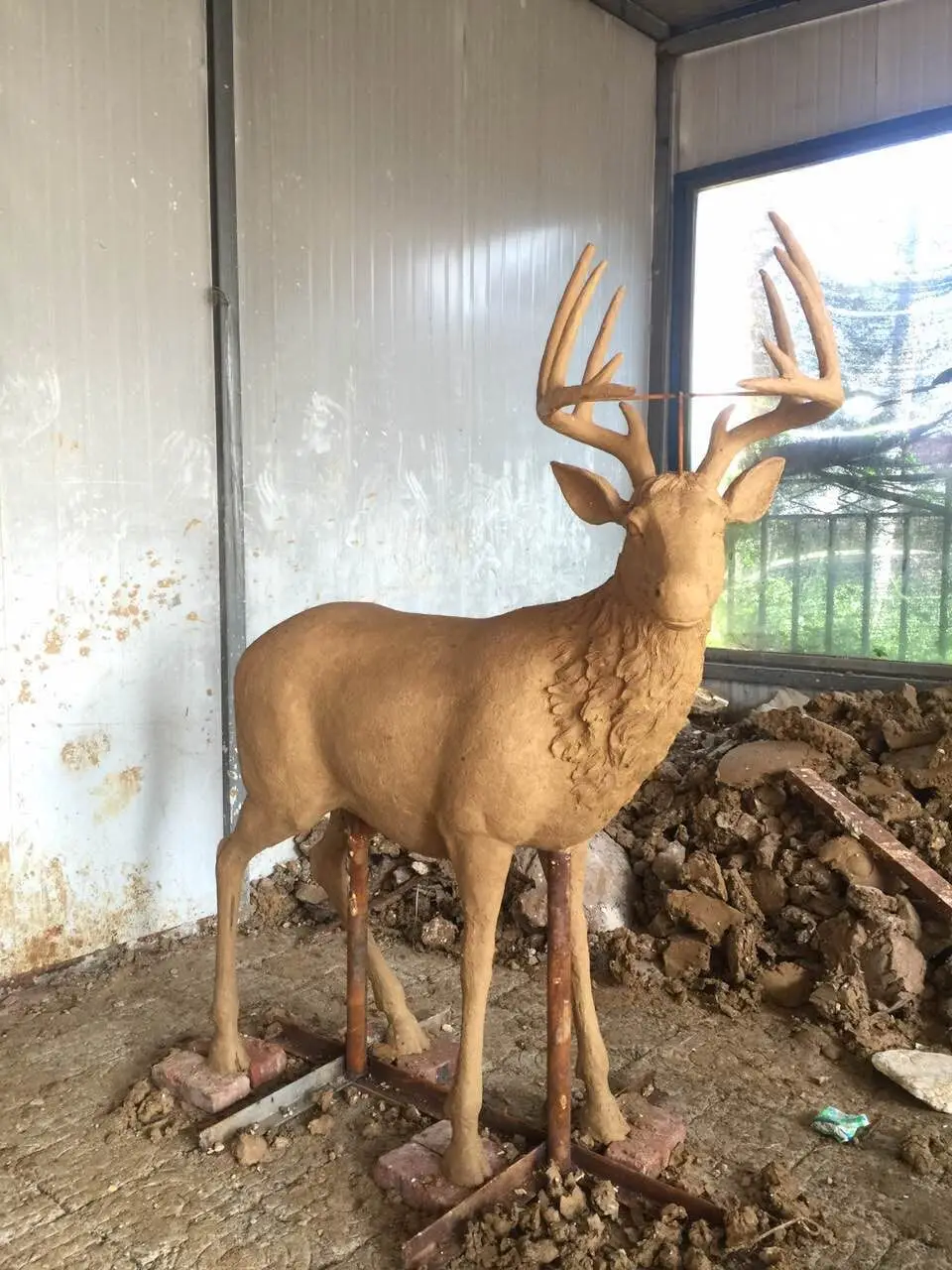 Modern Landscaping Garden Animal Cast Metal Crafts Bronze Elk Statue