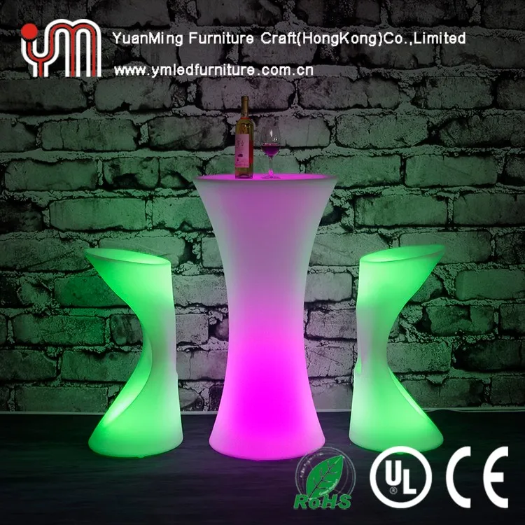 High Round Shape Led Bar Table,Illuminated Cocktail Table,Led Table Ym