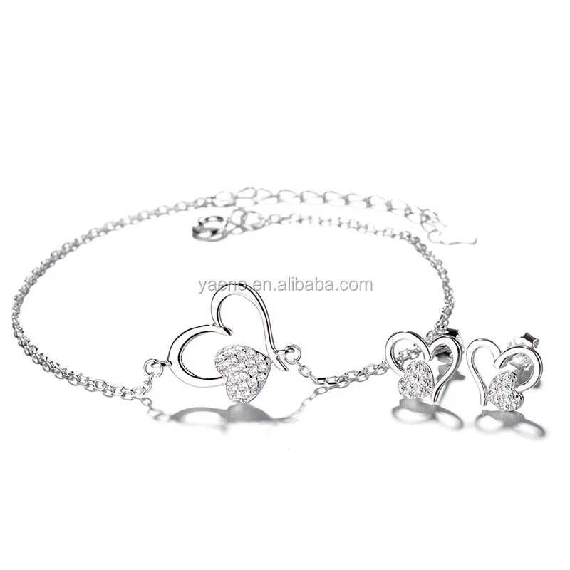 925 sterling silver heart bracelet 