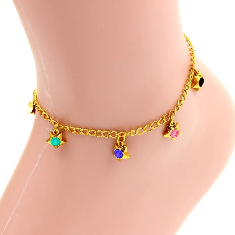 New Arrival Fancy Zircon Hotwife Anklets Indian Foot Jewelry With Fivepointed Star Buy Indian