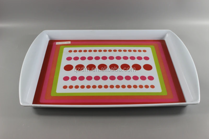 Strong Plastic serving tray Melamine Food Tray Handles