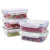 1000ML 5-Piece Rectangular Leak-Proof Plastic Snap Lock Food Storage Container Set with Lids