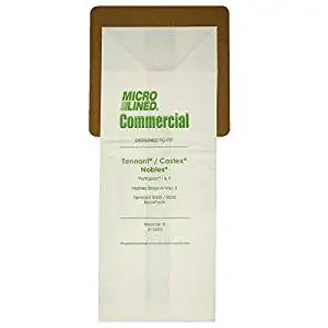 10 Castex, Nobles, Tennant Commercial Allergy Backpack, Canister, Tank Vacuum Cleaner Bags 611780, 613325, Nobles Portapac 1& 2, Nobles Strap-A-Vac II, Tennant, 3000/3050, Castex, 900005 Portapac