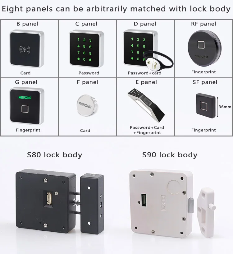 High Security Rfid Card Keypad Digital Cabinet Lock for Sauna Room