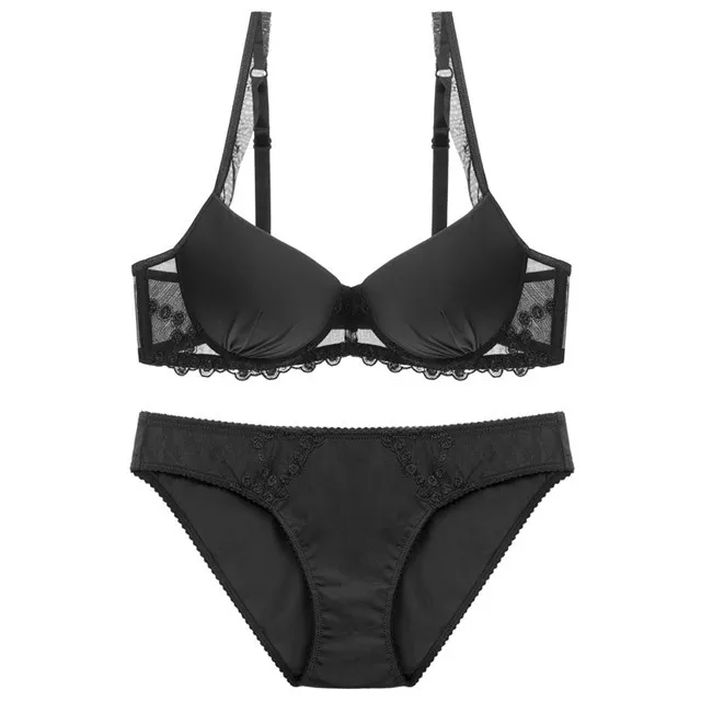 New Arrival Sexy Bra And Panty Set Woman Fashion Satin Push Up Smooth
