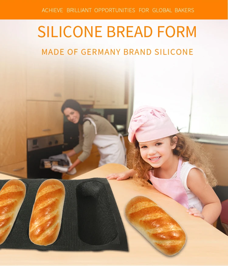 Silicone Bread Baking Molds For Home Use Sub Roll Bread Baking Trays 4 ...