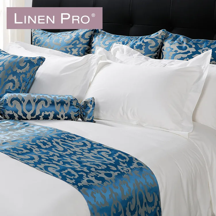 Khách Sạn Linen Trắng Satin Sọc 100 Cotton Bộ Đồ Giường Khách Sạn Set