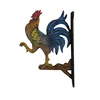 Decorative rooster metal wall corner bracket for hanging flower basket