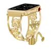 Luxury Apple Watch Band Metal Jewelry Floral Hollow Out Bracelet Light Stainless Steel Bangle Strap for women