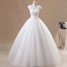 Vestidos De Novia Wedding Dress 2016 Hot Sale Sweetangel Sexy V-Neck Flower Wedding Dress Elegant White Princess Wedding Dress