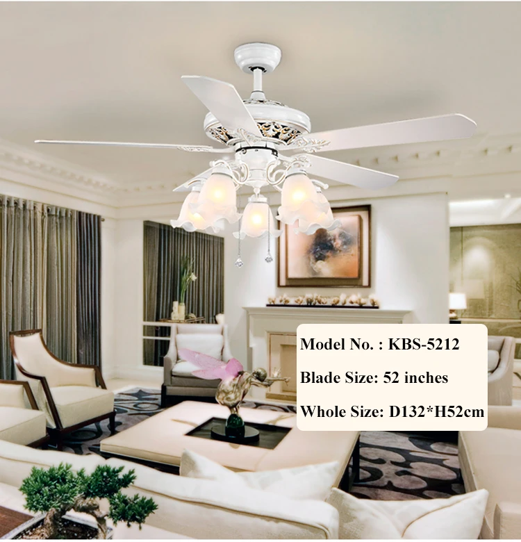 Indoor Decorative Elegant Western House Ceiling Wooden Design Fancy Fan Light
