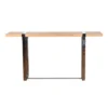 Modern vintage solid oak wood console table with metal legs