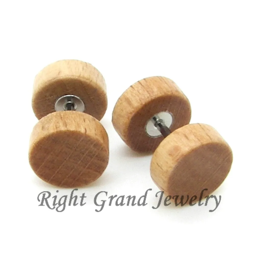 12mm organische piercing nep stekker oor bruine kleur hout lichaam ... Kleur ontwerp bruine