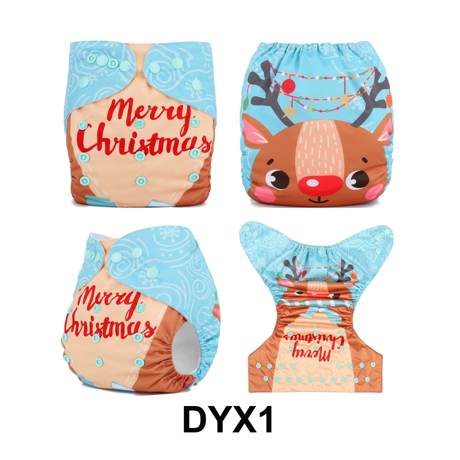 Ananbaby High Quality Position Digital Prints Pocket Cloth Diaper Merry Christmas Baby Diaper