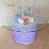 Elegant Vine Pattern Stainless Steel Glass White VINE Dining Table for Wedding & Banquet &Party from Events Lead Supplies