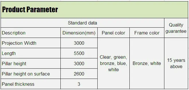 polycarbonate car tent for garden used