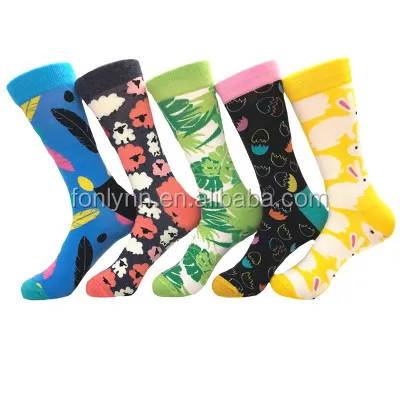 wholesale cool funny new design happy custom cotton cheap mens designer socks