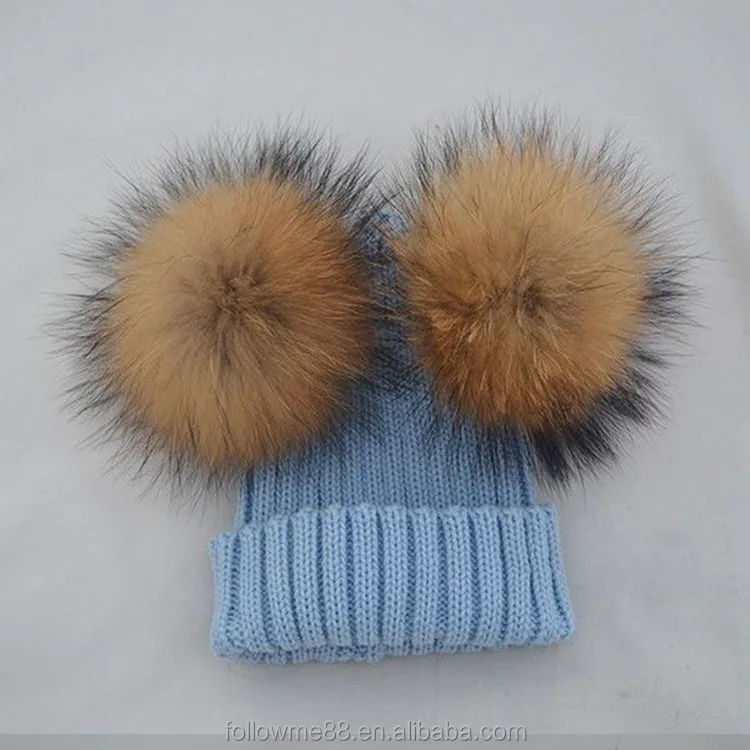 winter hat with fur pom pom