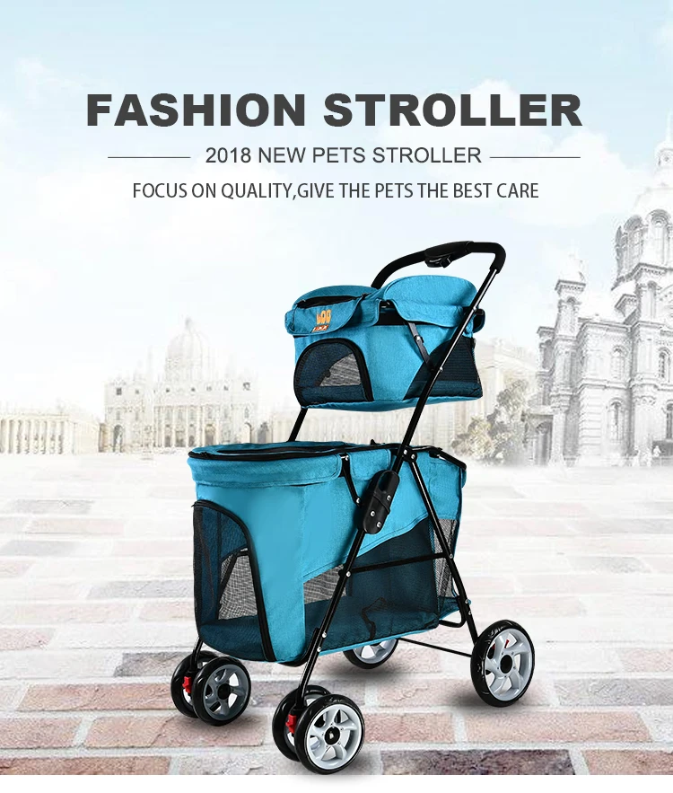 Hot Sale Steel Frame Foldable Pet Stroller For Two Pets Buy Pet