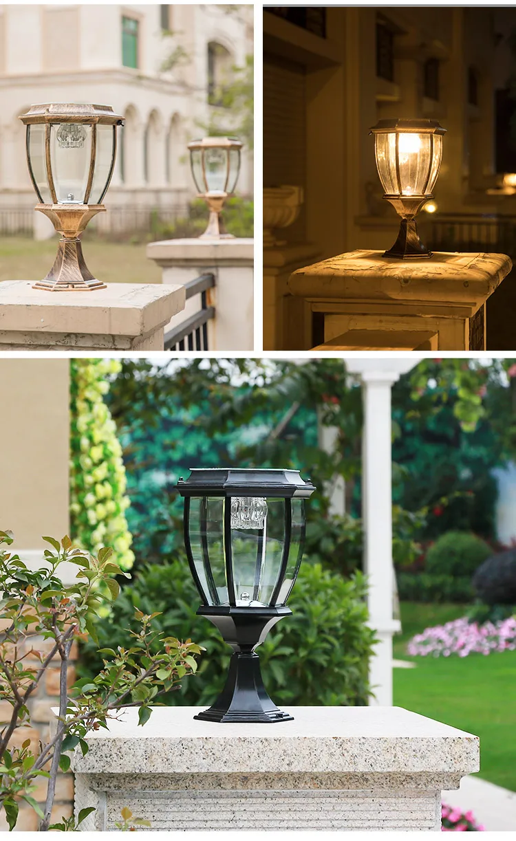 Zhongshan Manufacturer Led Garden Gnome Solar Light Pathway IP55 Waterproof Outdoor Solar Gate Post Cap Pillar Lights