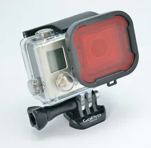 New Gopro Accessories polarizer Red/yellow Camera Lens Filter Guard Ring Diving Lens Cover Go pro HD Hero 3+ Hero 4