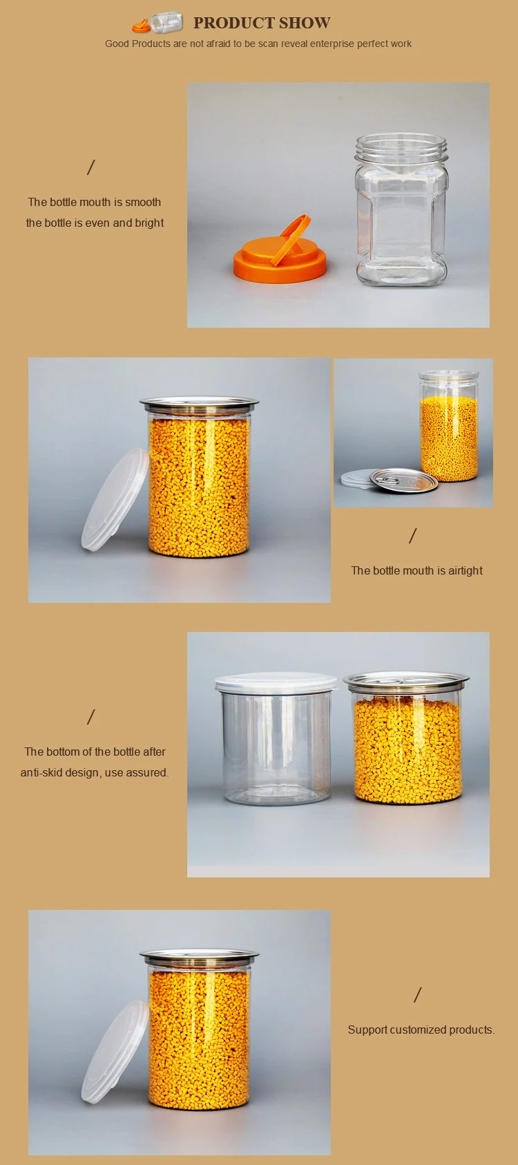 High Quality Clear Empty Food Grade Plastic Pet Jar For Cookies - Buy