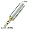 2.5mm Male to 3.5mm Female Audio Adapter Converter Headphone Earphone Headset 3 Ring Jack - Stereo or Mono