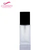 Logo printing empty black cap clear glass cosmetic foundation bottle 30ml 40ml 50ml liquid foundation packaging
