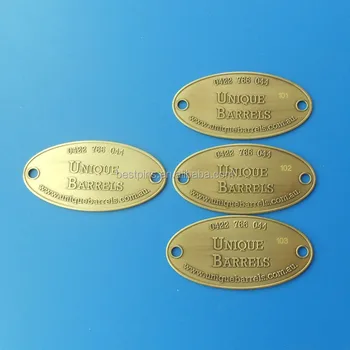 2 Holes Brass Metal Label Tags With Laser Number For Furniture - Buy ...