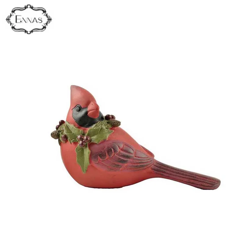 Resin 3.5" cardinal christmas bird tabletop decoration