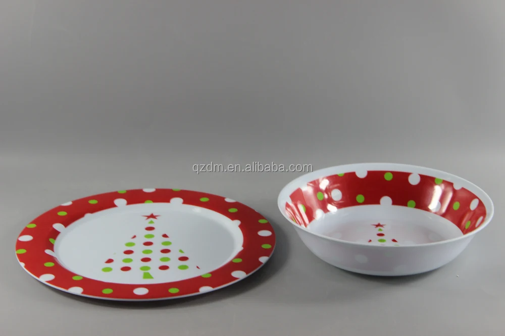 Christmas Melamine Soup Bowl And Plate
