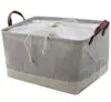 iwill CREATE PRO 100% Natural Cotton Storage Basket, Household Storage Organizer Bin with Drawstring, Beige