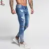 Skinny Blue Jeans Men Autumn Vintage Denim Pencil Pants Casual Stretch Trousers 2019 Fashion Hole Ripped Male Zipper Jeans
