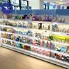 China supplier cosmetic shop display furniture wooden makeup display cosmetic store shelves