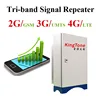 Waterproof case outdoor mobile signal booster 2w 33dBm 800 1800 2600mhz tri band repeater 2g 3g 4g
