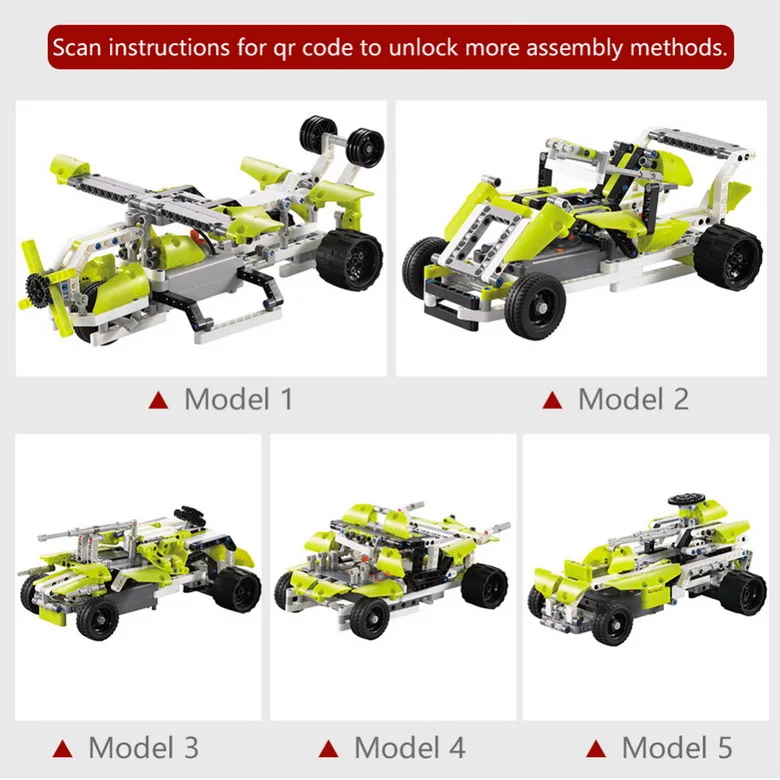 Green Baby Plastic Diy Building Block Remote Control Car Ev