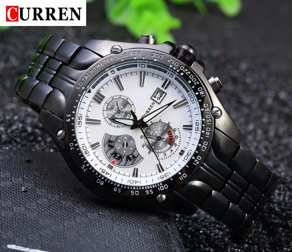 Curren 8083 Fashion Casual Quartz Watch Men Large Dial Waterproof Wrist ...